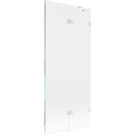 Mexen Lunar vonios kambarys dviejų dalių sparno dešinę 80 x 150 cm, skaidrus, baltas - 897-080-100-20-00-P