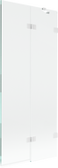 Mexen Lunar vonios kambarys dviejų dalių sparno dešinę 80 x 150 cm, skaidrus, baltas - 897-080-100-20-00-P