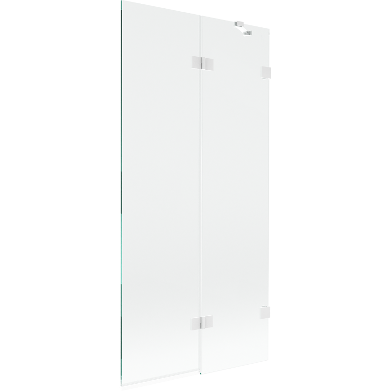 Mexen Lunar 2-dalių dešinė vonios pertvara 90 x 150 cm, permatomas, baltas - 897-090-100-20-00-P