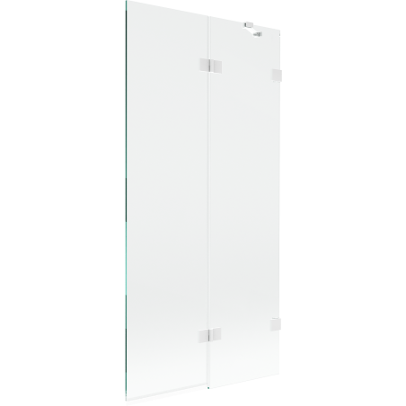 Mexen Lunar 2-dalių dešinė vonios pertvara 90 x 150 cm, permatomas, baltas - 897-090-100-20-00-P