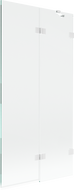 Mexen Lunar 2-dalių dešinė vonios pertvara 90 x 150 cm, permatomas, baltas - 897-090-100-20-00-P