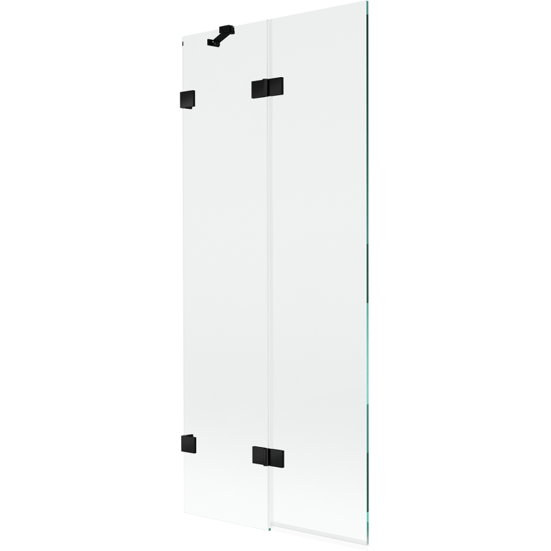 Mexen Lunar vonios pertvara 2-durų kairė 80 x 150 cm, permatoma, juoda - 897-080-100-70-00-L