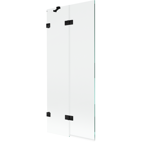 Mexen Lunar vonios ekranas, 2-durys kairysis 80 x 150 cm, skaidrus, juodas - 897-080-100-70-00-L