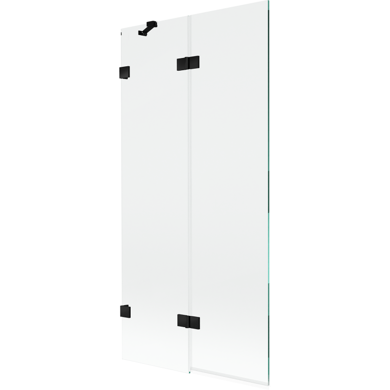 Mexen Lunar vonios ekrano 2-durų kairysis modelis 90 x 150 cm, permatomas, juodas - 897-090-100-70-00-L
