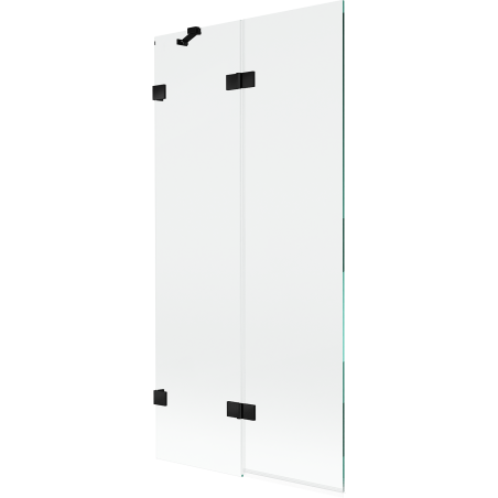 Mexen Lunar vonios ekrano 2-durų kairysis modelis 90 x 150 cm, permatomas, juodas - 897-090-100-70-00-L
