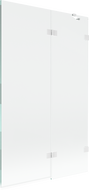 Mexen Lunar vonios užuolaida 2-dalių dešinė 110 x 150 cm, permatoma, balta - 897-110-100-20-00-P