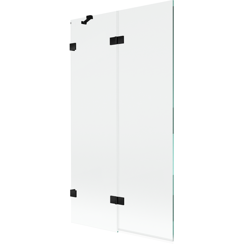 Mexen Lunar dvigubas vonios ekranas, kairinis, 100 x 150 cm, skaidrus, juodas - 897-100-100-70-00-L