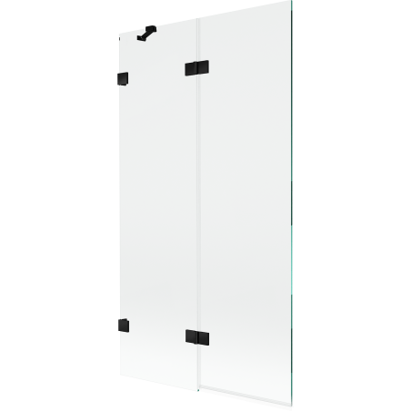 Mexen Lunar dvigubas vonios ekranas, kairinis, 100 x 150 cm, skaidrus, juodas - 897-100-100-70-00-L
