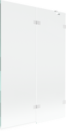 Mexen Lunar dviejų dalių vonios ekrano pertvara, dešinė, 120 x 150 cm, skaidrus, baltas - 897-120-100-20-00-P
