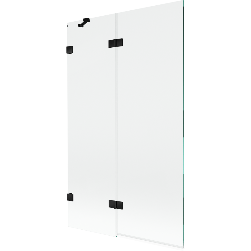 Mexen Lunar vonios ekranas 2-duris kairysis 110 x 150 cm, skaidrus, juodas - 897-110-100-70-00-L