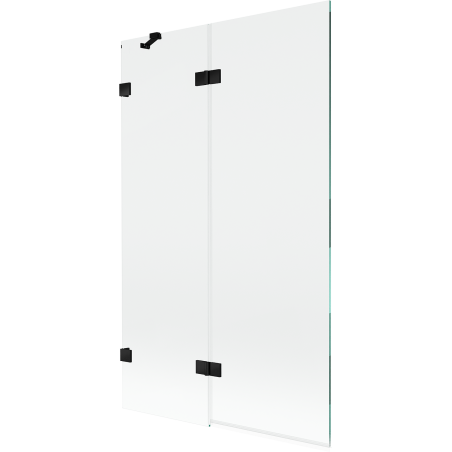 Mexen Lunar vonios ekranas 2-duris kairysis 110 x 150 cm, skaidrus, juodas - 897-110-100-70-00-L