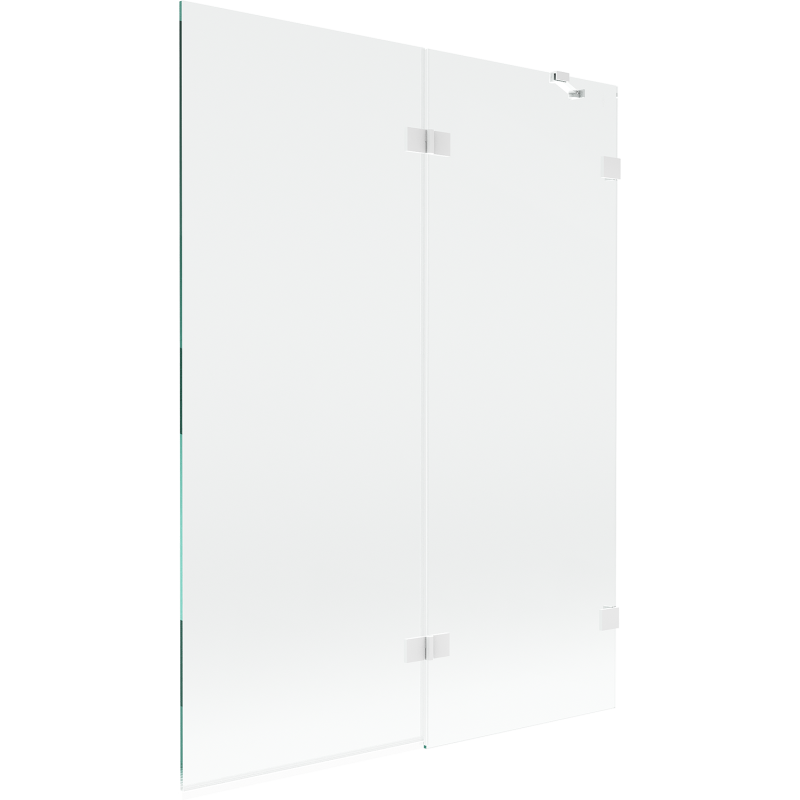 Mexen Lunar vonios dvivėris ekranas, dešinysis 130 x 150 cm, skaidrus, baltas - 897-130-100-20-00-P