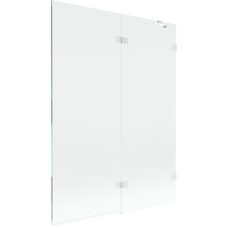 Mexen Lunar vonios dvivėris ekranas, dešinysis 130 x 150 cm, skaidrus, baltas - 897-130-100-20-00-P