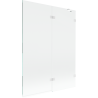 Mexen Lunar vonios dvivėris ekranas, dešinysis 130 x 150 cm, skaidrus, baltas - 897-130-100-20-00-P