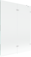 Mexen Lunar vonios ekranas, dviejų durų, dešinysis, 130 x 150 cm, skaidrus, baltas - 897-130-100-20-00-P