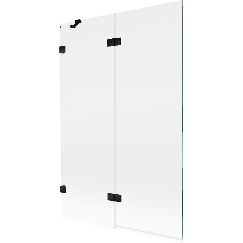 Mexen Lunar dviejų sparnų vonios stumdomos durys kairės 120 x 150 cm, skaidrus, juodas - 897-120-100-70-00-L