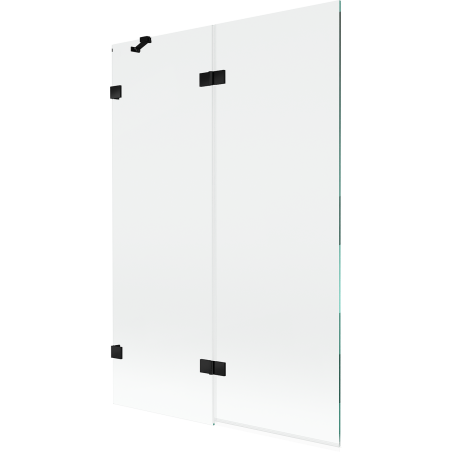 Mexen Lunar dviejų sparnų vonios stumdomos durys kairės 120 x 150 cm, skaidrus, juodas - 897-120-100-70-00-L