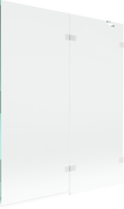 Mexen Lunar vonios kambario dušo pertvara, dviejų dalių, dešinys 140 x 150 cm, skaidrus, baltas - 897-140-100-20-00-P