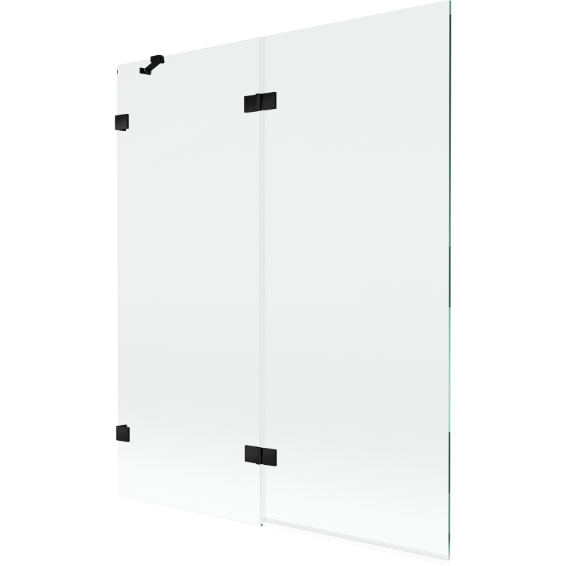 Mexen Lunar vonios ekrano 2-jų dalių kairinis 140 x 150 cm, skaidrus, juodas - 897-140-100-70-00-L