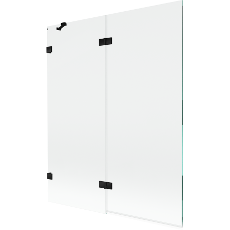 Mexen Lunar vonios ekrano 2-jų dalių kairinis 140 x 150 cm, skaidrus, juodas - 897-140-100-70-00-L