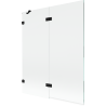 Mexen Lunar vonios ekrano 2-jų dalių kairinis 140 x 150 cm, skaidrus, juodas - 897-140-100-70-00-L