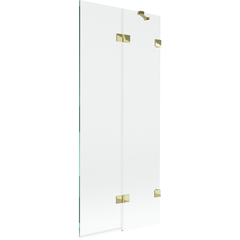 Mexen Lunar dviejų dalių vonios ekrano durys, dešinė pusė, 80 x 150 cm, skaidrus, auksinis - 897-080-100-50-00-P