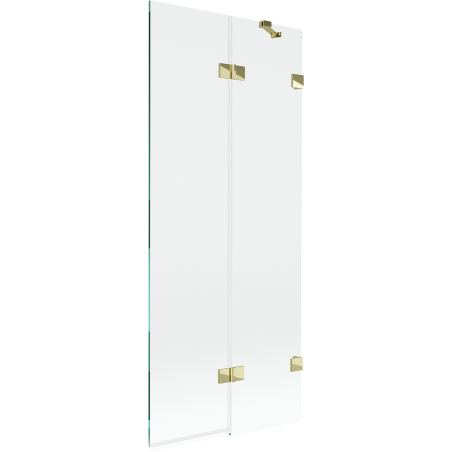 Mexen Lunar vonios ekranas 2-durų, dešinysis, 80 x 150 cm, permatomas, auksinis - 897-080-100-50-00-P
