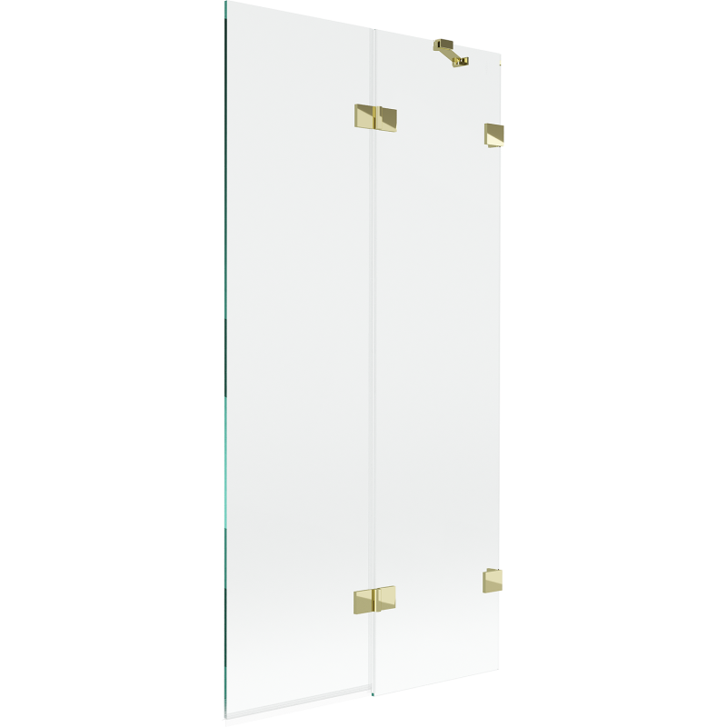 Mexen Lunar vonios širma 2-dalių dešinė 90 x 150 cm, permatoma, auksinė - 897-090-100-50-00-P