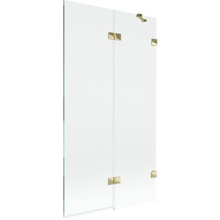 Mexen Lunar vonios pertvara, 2-durų, dešinė, 100 x 150 cm, permatoma, auksinė - 897-100-100-50-00-P