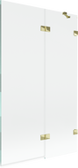 Mexen Lunar dviejų dalių sulankstoma dušo sienelė dešinė 110 x 150 cm, permatomos, auksinė - 897-110-100-50-00-P