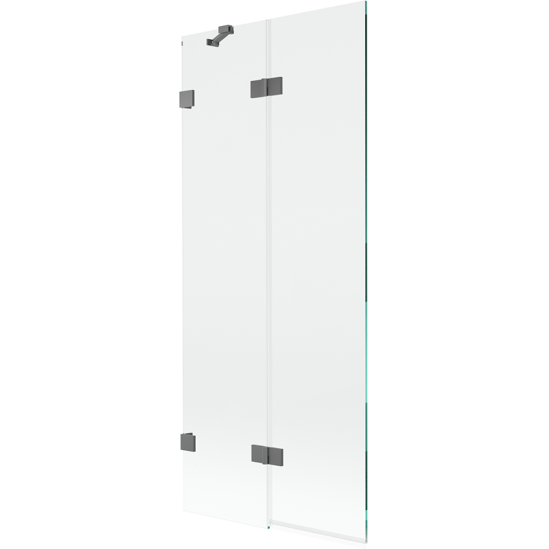 Mexen Lunar vonios pertvara, 2 sparnų, kairinė, 80 x 150 cm, skaidri, tamsaus metalo - 897-080-100-95-00-L