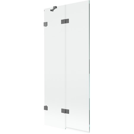 Mexen Lunar vonios pertvara, 2 sparnų, kairinė, 80 x 150 cm, skaidri, tamsaus metalo - 897-080-100-95-00-L