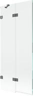 Mexen Lunar dviejų durų vonios pertvaros kairė 80 x 150 cm, skaidri, pistoletinė metalo spalva - 897-080-100-95-00-L