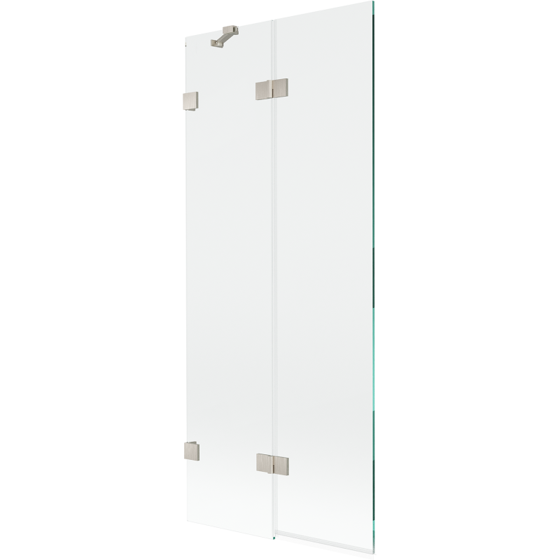 Mexen Lunar vonios zonos pertvara 2-dalių kairinis 80 x 150 cm, skaidrus, šlifuotas nikelis - 897-080-100-97-00-L