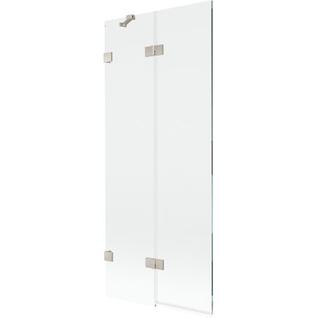 Mexen Lunar vonios zonos pertvara 2-dalių kairinis 80 x 150 cm, skaidrus, šlifuotas nikelis - 897-080-100-97-00-L