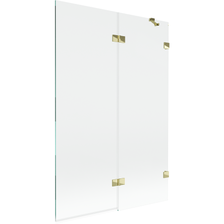 Mexen Lunar vonios pertvara, dviejų dalių, dešinė 120 x 150 cm, skaidri, auksinė - 897-120-100-50-00-P