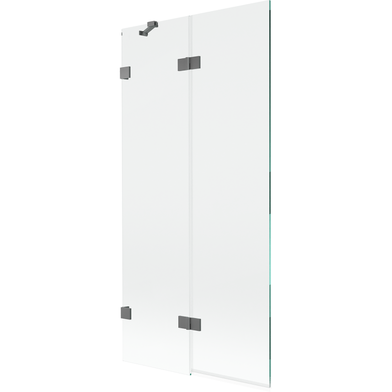 Mexen Lunar vonios ekrano kairinis dviejų dalių durų modelis 90 x 150 cm, skaidrus, ginkluotas metalas - 897-090-100-95-00-L