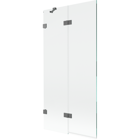 Mexen Lunar vonios dušo ekranas, 2-jų dalių, kairinis, 90 x 150 cm, skaidrus, gun metal - 897-090-100-95-00-L