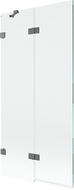 Mexen Lunar vonios dušo ekranas, 2-jų dalių, kairinis, 90 x 150 cm, skaidrus, gun metal - 897-090-100-95-00-L
