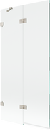 Mexen Lunar vonios ekranas, 2-jų durų, kairysis, 90 x 150 cm, skaidrus, šlifuotas nikelis - 897-090-100-97-00-L