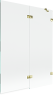 Mexen Lunar dvigubas vonios ekrano dešinys 130 x 150 cm, skaidrus, auksinis - 897-130-100-50-00-P