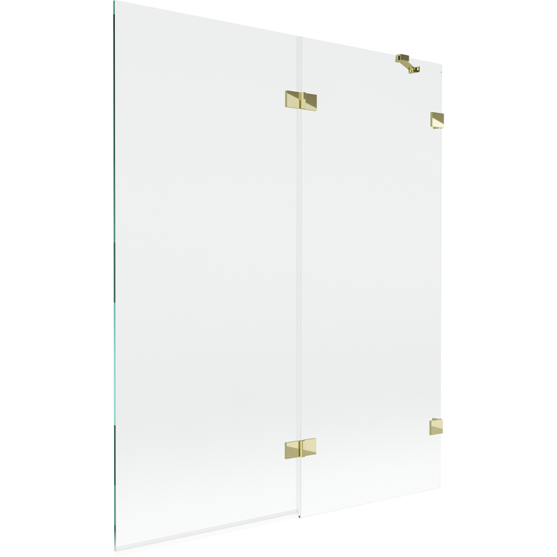 Mexen Lunar 2-dalių vonios ekrano durys, dešinės 140 x 150 cm, permatomos, auksinės - 897-140-100-50-00-P