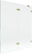 Mexen Lunar vonios ekranas, 2 sparnų, dešinysis 140 x 150 cm, permatomas, auksinis - 897-140-100-50-00-P