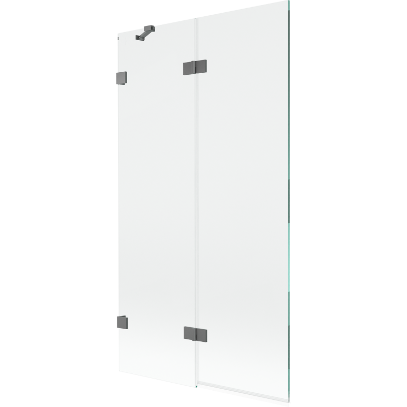 Mexen Lunar vonios ekranas, dviejų dalių, kairysis 100 x 150 cm, skaidrus, tamsaus metalo - 897-100-100-95-00-L