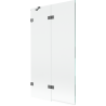Mexen Lunar vonios ekranas, dviejų dalių, kairysis 100 x 150 cm, skaidrus, tamsaus metalo - 897-100-100-95-00-L