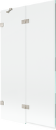 Mexen Lunar vonios ekranas, dviejų dalių, kairysis 100 x 150 cm, skaidrus, šlifuotas nikelis - 897-100-100-97-00-L