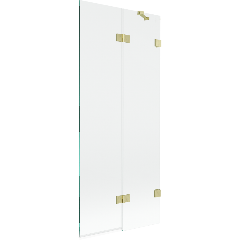 Mexen Lunar dvigubas vonios skydelis dešinysis 80 x 150 cm, skaidrus, šlifuotas auksinis - 897-080-100-55-00-P