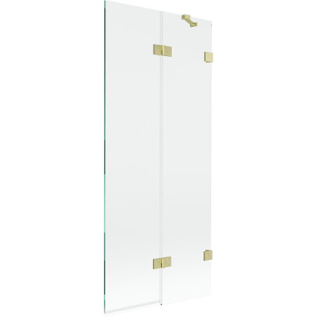 Mexen Lunar dvigubas vonios skydelis dešinysis 80 x 150 cm, skaidrus, šlifuotas auksinis - 897-080-100-55-00-P