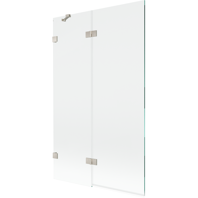 Mexen Lunar dvigubas kairinis vonios ekranas 110 x 150 cm, skaidrus, šlifuotas nikelis - 897-110-100-97-00-L