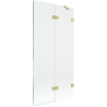 Mexen Lunar vonios kambario pertvara 2-durų dešinė 90 x 150 cm, skaidri, šlifuota auksinė - 897-090-100-55-00-P